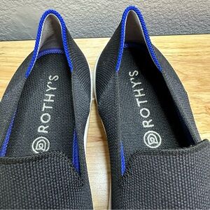 Rothy's Women’s Black with blue and white Slip-On Loafers size 9